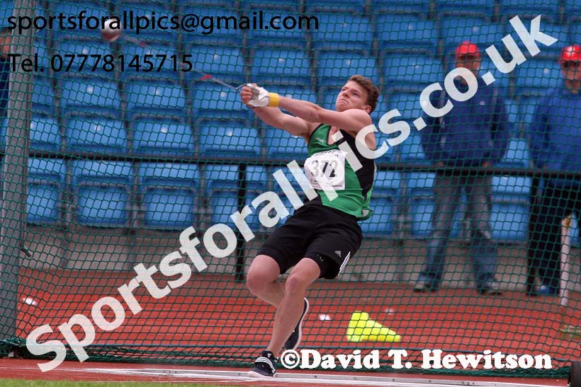 Mens under-20s hammer, Northern Senior and Under-20s Champs., SportsCity, Manchester. Photo: David T. Hewitson/Sports for All Pics